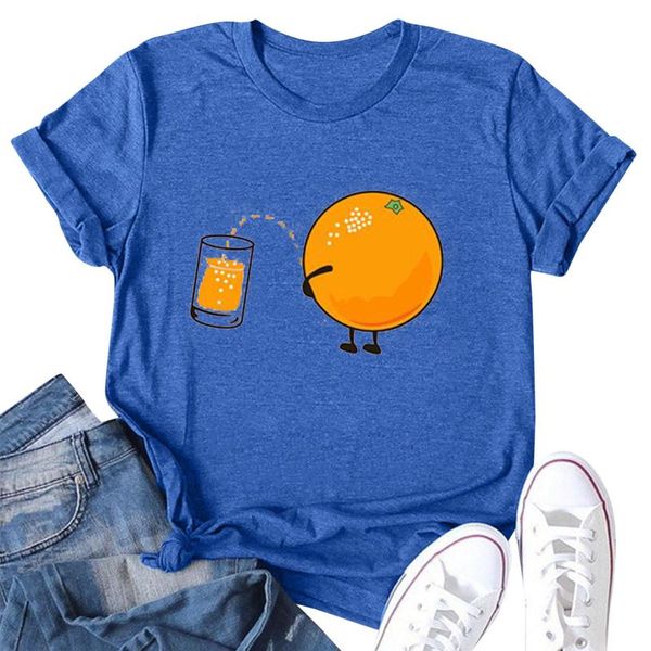 

women's t-shirt harajuku woman tshirts graphic t shirts women casual o-neck cute orange juice print short sleeve t-shirty damskie, White