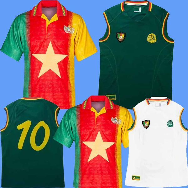 Retro Klasik 1994 1995 2002 Kamerun Futbol Formaları Eto'o MBoma Milla Ev Uzakta Futbol Yelek Tank Top Gömlek 555