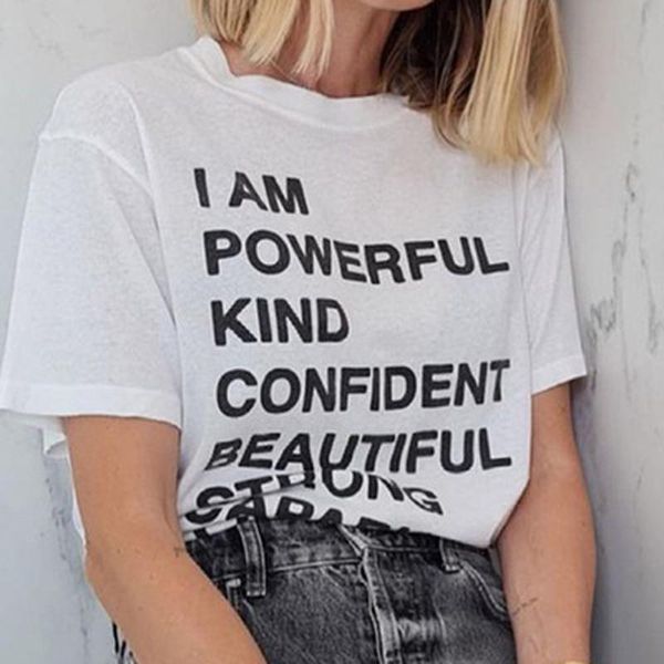 

women's t-shirt letter cozy tees women summer short sleeve o neck simple white shirts casual vintage soft cotton tshirts