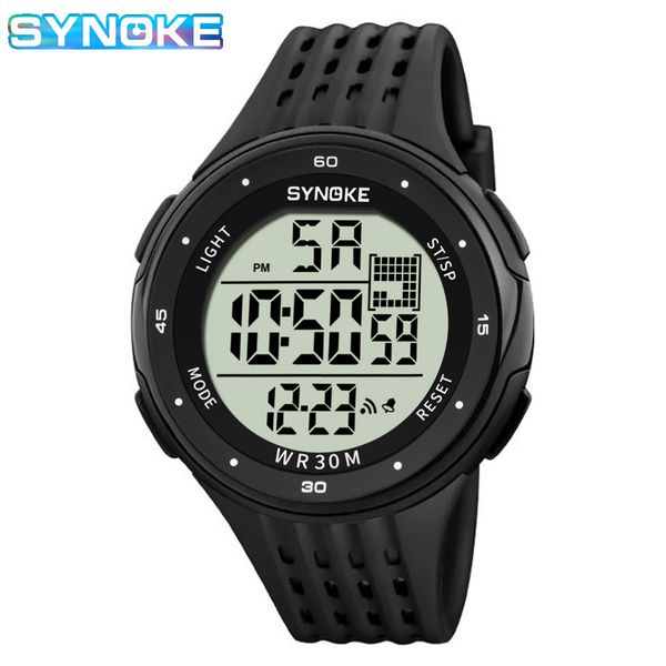

synoke watch digital waterproof with date week alarm am pm satch wide-angle display wrist watches for men women boys and girls durable perfo, Slivery;brown