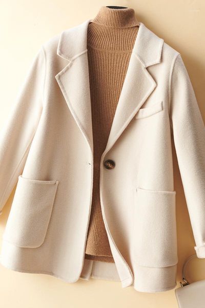 

women's wool & blends 2021 pure autumn and winter tweed coat, Black