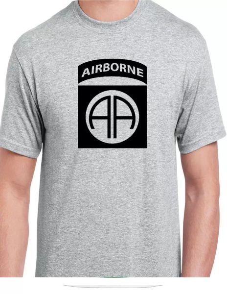 

82nd airborne division t-shirt army military infantry parachute assault tee, White;black