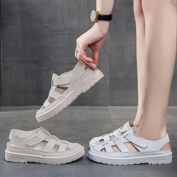 

flat sandals women summer style roman wind hollow casual beach shoes, Black