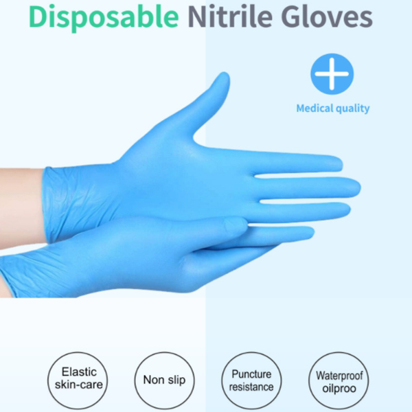 

disposable gloves 100pcs nitrile waterproof powder latex garden household kitchen laboratory cleaning rubber safety