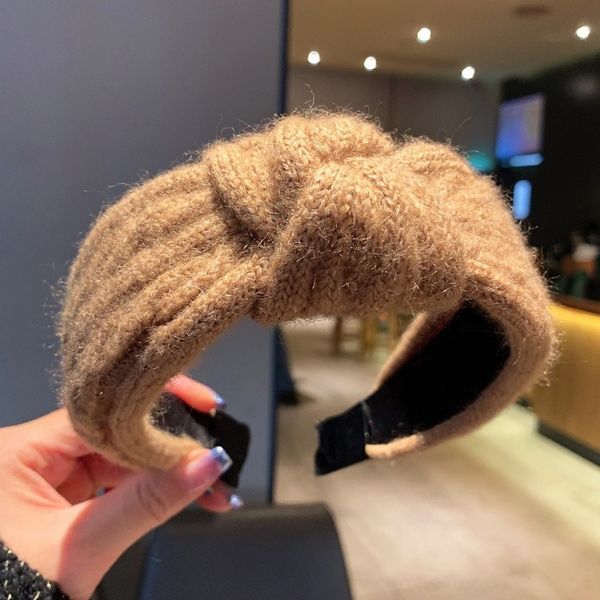 

ifd5 female south korea wool autumn winterwool headband hair accessories net red hairpin headbands wide edge trend, Silver