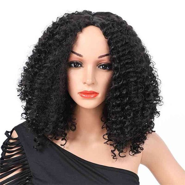 

small women's long hair curly piece rose net chemical fiber headgear, Black