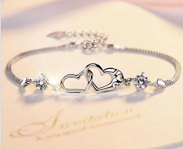 

charm bracelets zircon women chain heart bracelet fashion gift for, Golden;silver