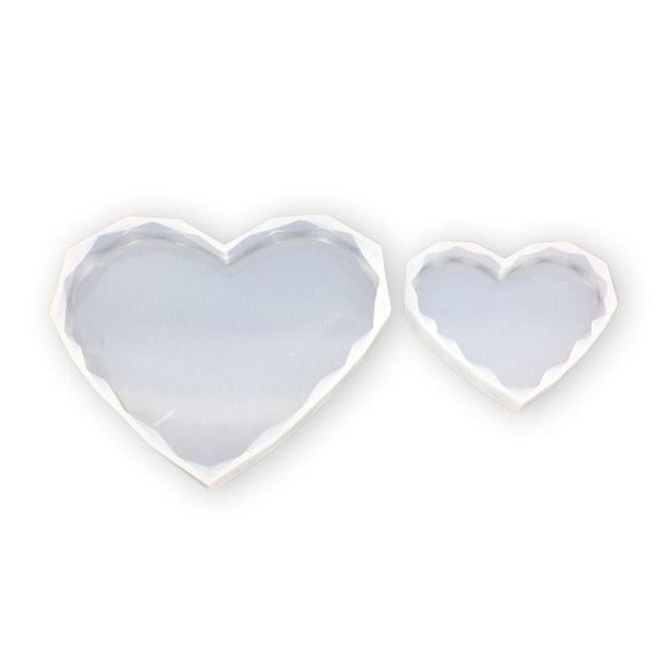 

crystal heart shaped epoxy table mould silicone aroma diffused stone mirror handmade ornament pendant craft tools