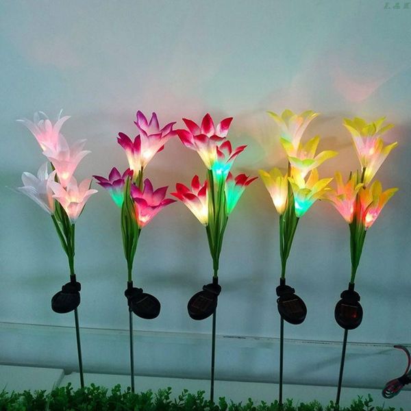

solar garden lily lights 1 pack waterproof with 4 roses for est l29k lawn lamps