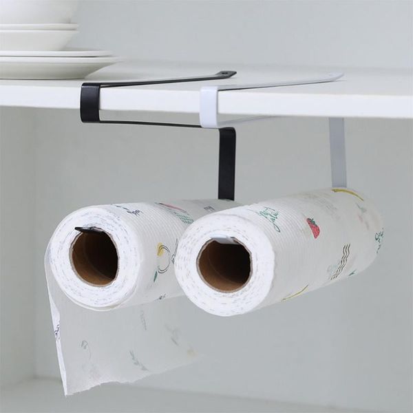 

hooks & rails kitchen roll paper self-adhesive wall-mounted toilet holder stainless steel bathroom tissue towel accessory rack