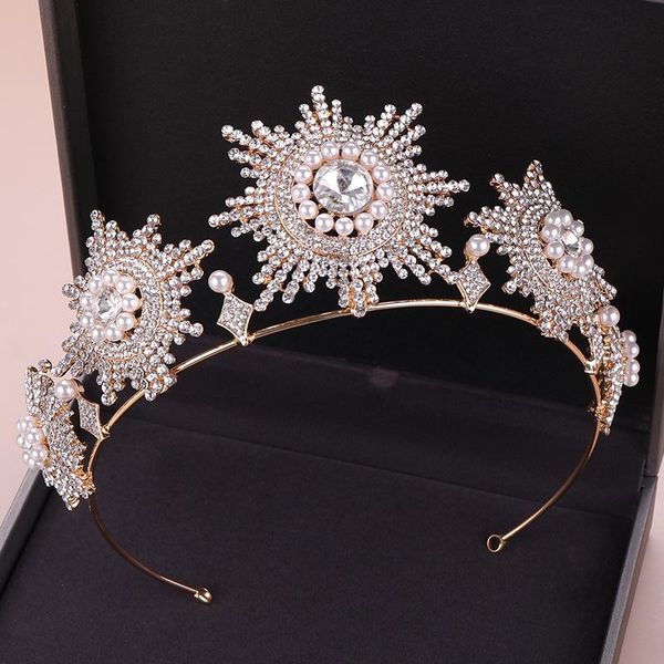 

other stunning queen gold bridal crown hair jewelry tiaras headpiece pageant women wedding accessories, Golden;white