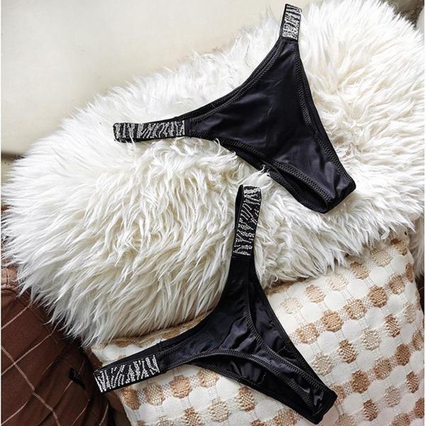 

women's panties zebra shiny rhinestone t black women low waist underwear lingerie, Black;pink