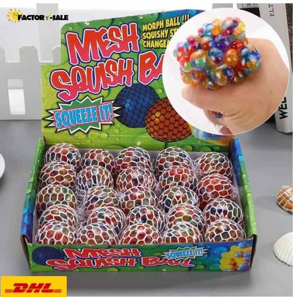 

us stock 5cm colorful mesh squishy grape ball fidget toy anti stress venting balls squeeze toys decompression anxiety reliever dhl fy18