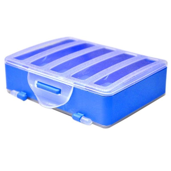 

12.8 * 10 3.7cm double sided transparent visible plastic fishing explosion hook set box compartments accessories