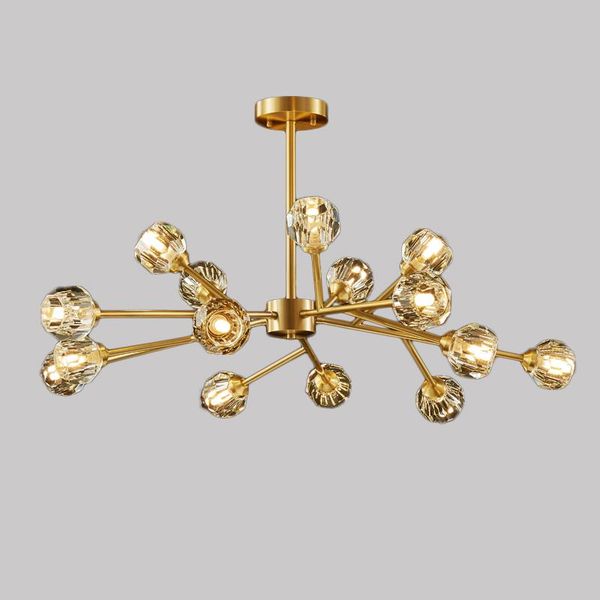 

crystal led chandelier lightluxury copper golden lustre molecular living dining room ceiling hanging lamp home fixture pendant lamps