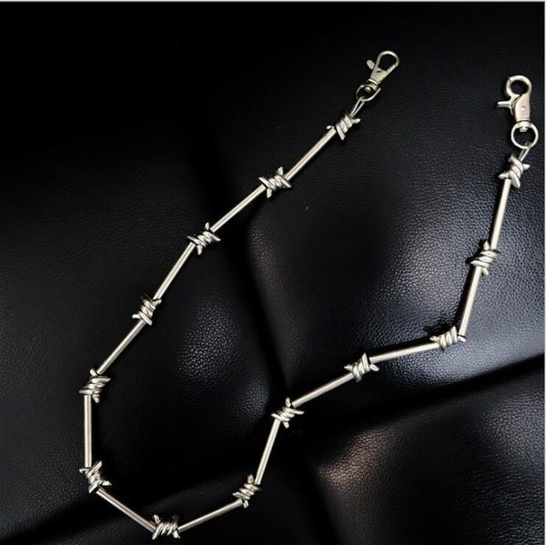 

keychains rock punk metal wind bamboo pants chain wallet, Silver