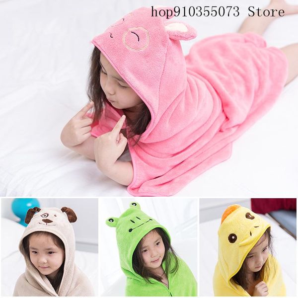 

towel coral velvet thickened soft hooded child bath bathrobe microfiber absorbent cape