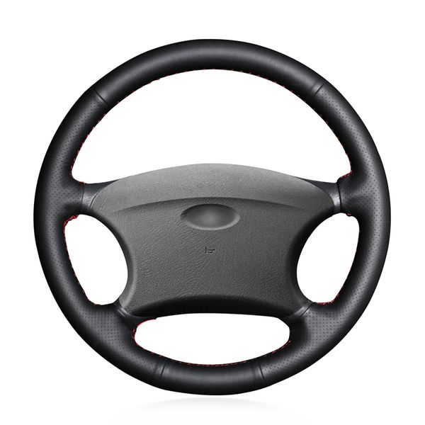 

diy custom black artificial leather steering wheel cover for chevrolet niva 2002-2009 lada