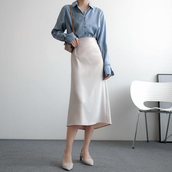 

skirts spring and summer autumn fashion slim mid-length skirt woman high waist irregular solid color suit a-line hip, Black