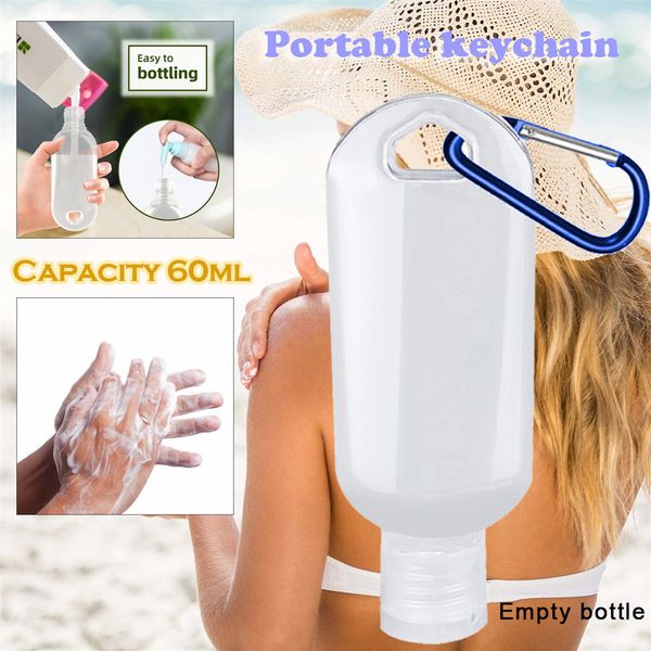 

5/10/20 transparent empty pc bottle 60ml plastic course cleaning key bottles leakproof empty glass lid containers