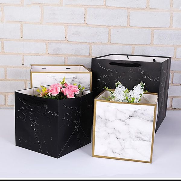 

gift wrap 10pcs big size bag square marble style ,flowers packaging for wedding paty candy boxes cake box chocolate biscuits