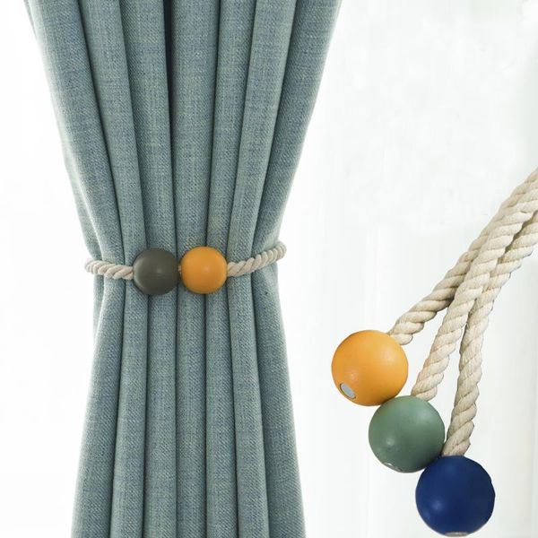 

other home decor 1pcs magnetic wooden bead ball curtain tiebacks holders hanging buckle tie back accessories