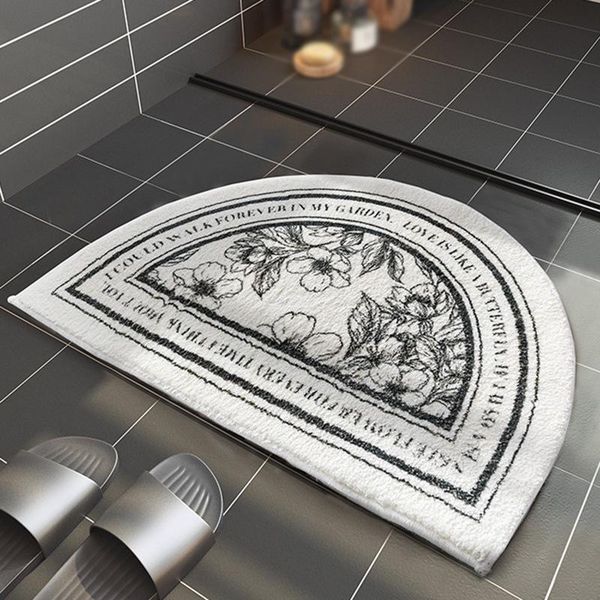 

bath mats bathroom semi-circular water absorption pad foot toilet door non-slip household portal carpet floor mat