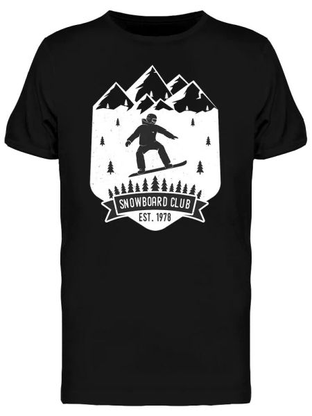 

snowboard club1978 men's tee -image by shutterstock, White;black