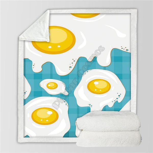 

blankets delicious food eggs cozy premium fleece blanket 3d print sherpa on bed home textiles