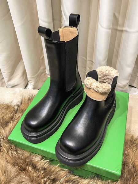 

boots 2021 fur snow women's winter plush and warm, Black