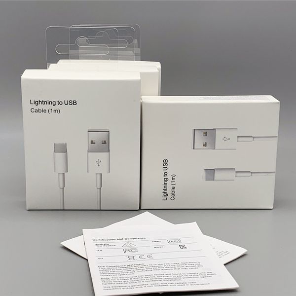 

100pcs/lot for apple aaa+1m/3ft 2m/6ft usb data cables charger for 5 5s 6 6s 7 7plus 8 8pl x with new box