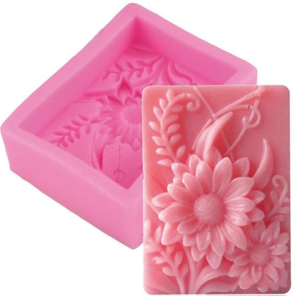 

craft tools flower-shaped silicone soap mold sun flower household fondant sugar mould diy cake supplies chocolate