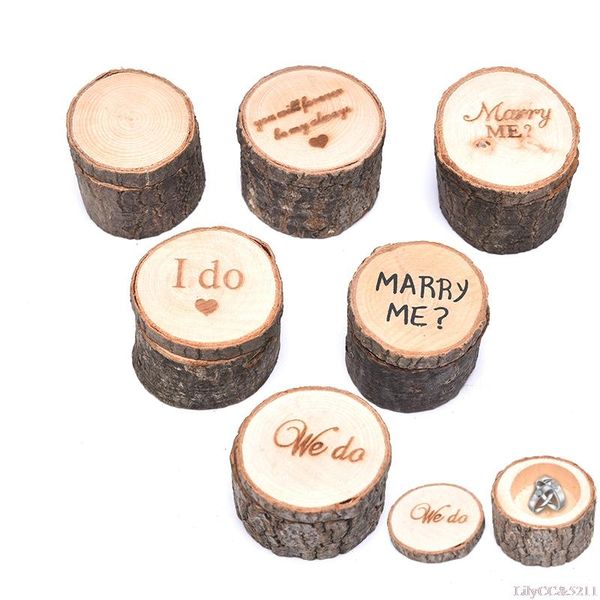 

vintage ring box wooden wedding engagement rustic finger holder gift wrap