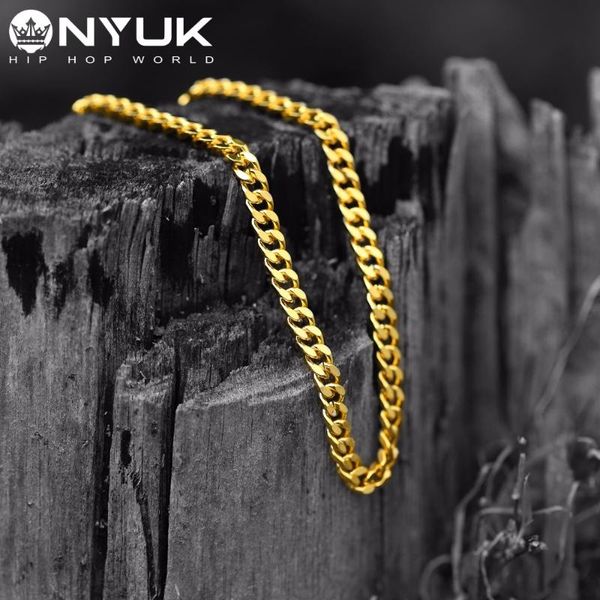 

pendant necklaces copper miami cuban link chain classical men's necklace classic 8mm gold color 75cm curb fashion hip hop jewelry men g, Silver
