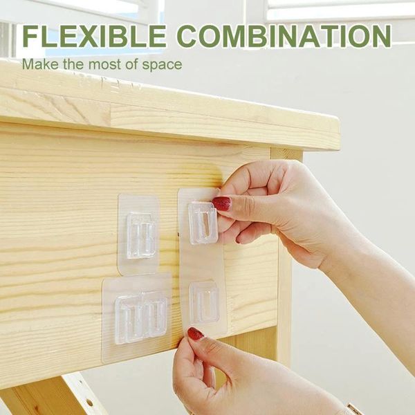 

hooks & rails double-sided adhesive wall hanger strong transparent suction cup sucker storage holder for kitchen bathroo#40