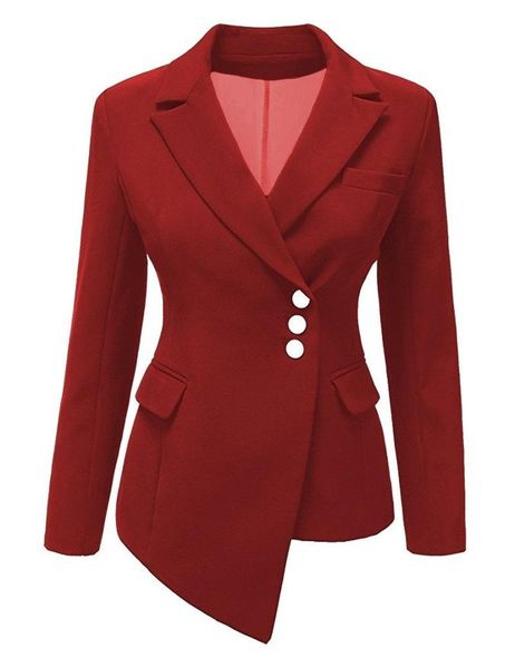 

long hem irregular blazer women simple solid colors single breasted casual office 2021 indie work wear formal clothing women's suits &, White;black