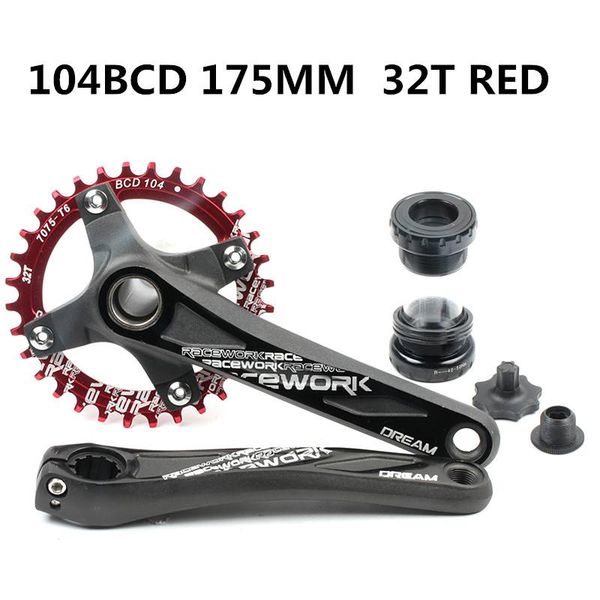 

bike heels & chainwheels bicycle crank 104bcd mtb crankset aluminum alloy with bottom crown 175mm 32t 34t 36t 38t plate