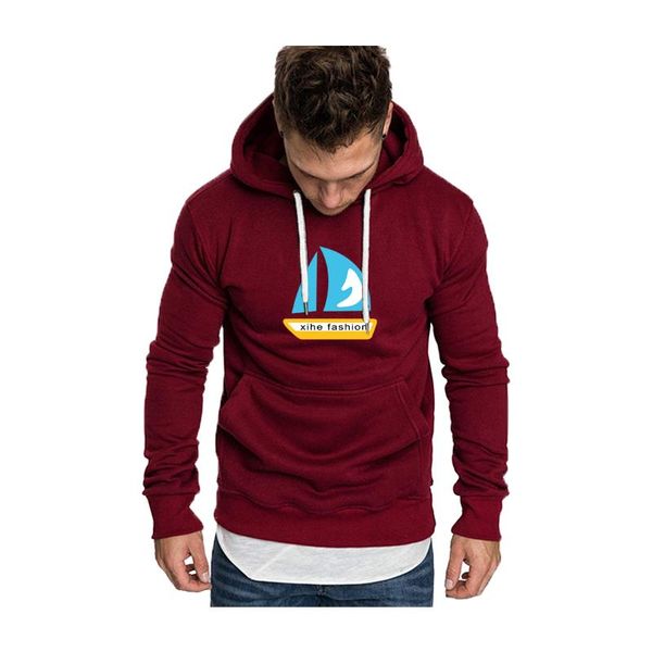 

men's hoodies & sweatshirts fashion graphic printed long sleeve pullover hoodie men outdoor sport s-5xl, Black