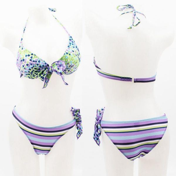 

women's swimwear underwire push up plump looking bathing suit sweety bowknot designing floral bikinis, White;black