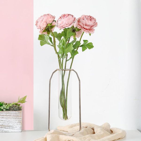 

decorative flowers & wreaths 1 pieces fake roses flannel peony artificial bouquet for home wedding decoration indoor#42