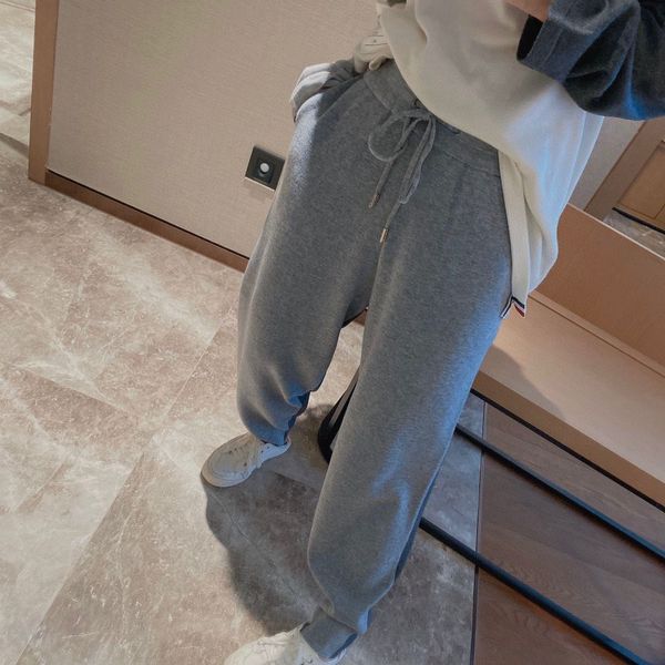

autumn 21 new tb knitted wool casual versatile sports leggings slim fit color guard pants women's fashion, Black;white