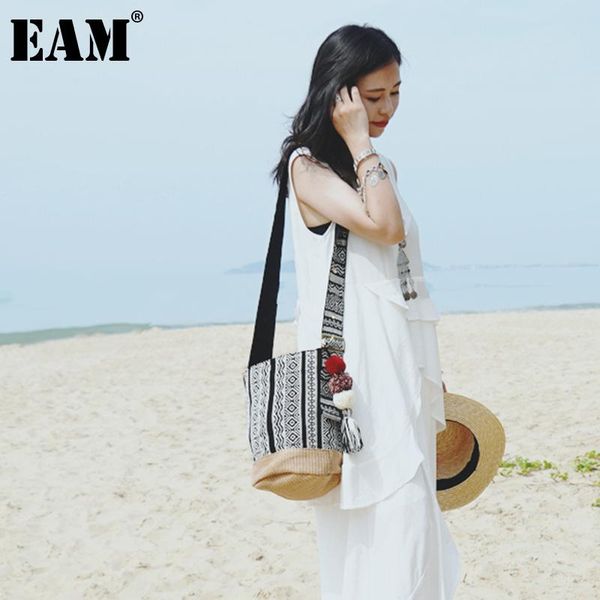 

cross body [eam] women summer bucket canvas beach vacation personality all-match crossbody shoulder bag fashion tide 2021 18a2479