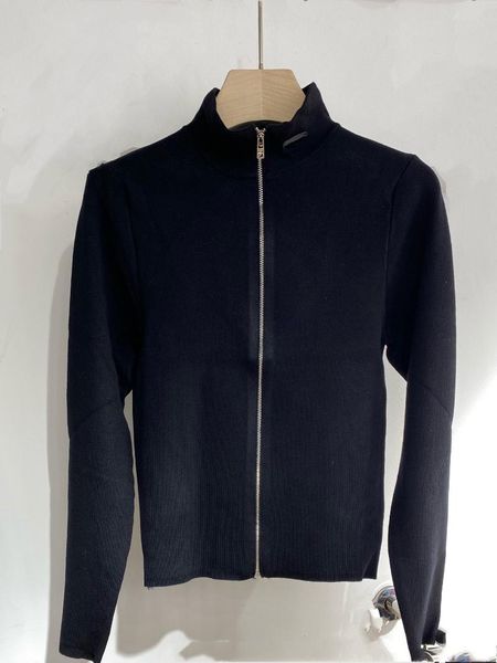 

women's knits & tees luxury autumn and winter women / men zipper stand neck sweater cardigan with stretch, White