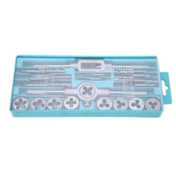 

20pcs taps and dies set m3~m12 screw thread & tap wrench die hand tools