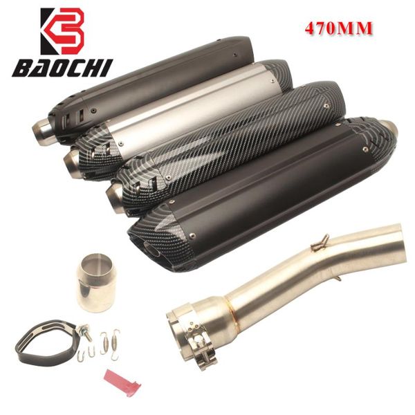 

motorcycle exhaust system muffler escape db killer 470mm for yamah fz1 fz1n fz1000 2006 2007 2008 2009 2010-2021