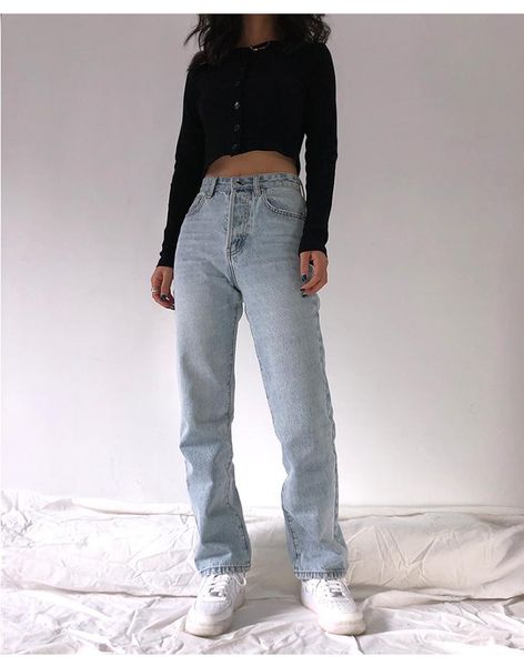 

women's jeans 2021 high waist loose comfortable for women plus size fashionable casual straight pants mom washed boyfriend, Blue