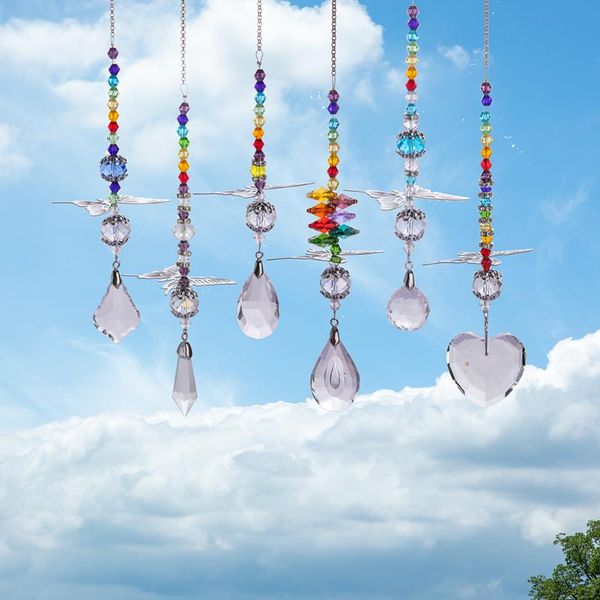 

garden decorations 6pcs colorful butterfly crystal suncatcher hanging pendant beads jewelry ornament window car room decor