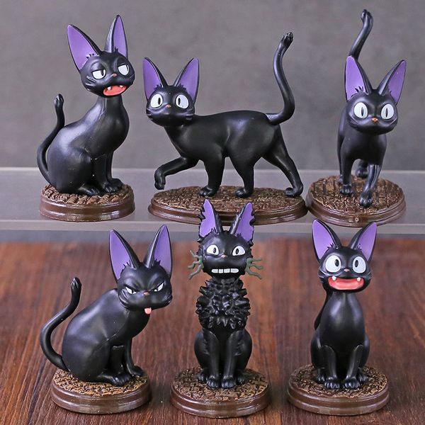 

miyazaki hayao kikis delivery service jiji min pvc figure collectible model toys gift 6pcs/set