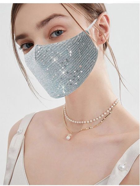 

fashion mask outdoor sports dustproof sunscreen anti haze sequin cloth mask