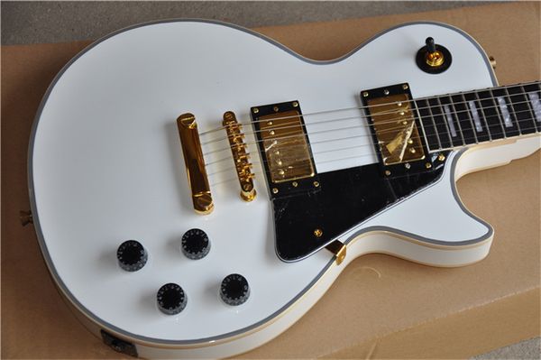 

customized ebony fretboard white gloss electric guitar as customer's requests